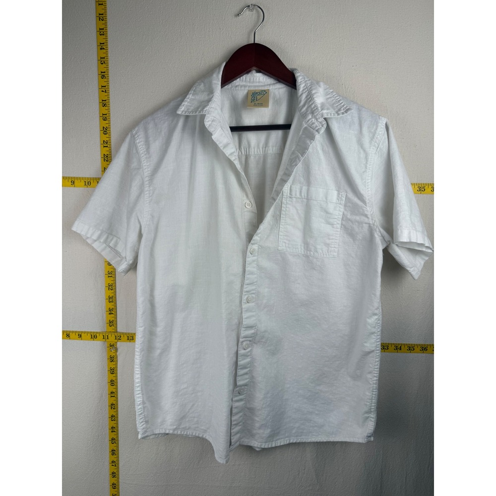 Thereabouts Button Down Shirt Boys XL 18/20 White Easy Short Sleeve 100% Cotton